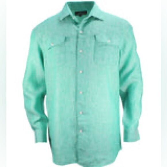 Weekender Men's Martinique Linen Shirt - Long Sleeve 100% Linen Size 2XL - Picture 8 of 8